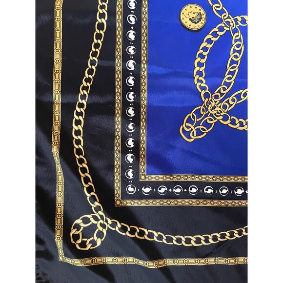 Vintage scarf with chain and jewelry print - Picture 3 of 6